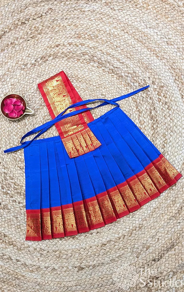 Royal blue with red getti border 10 Inch goddess vasthram