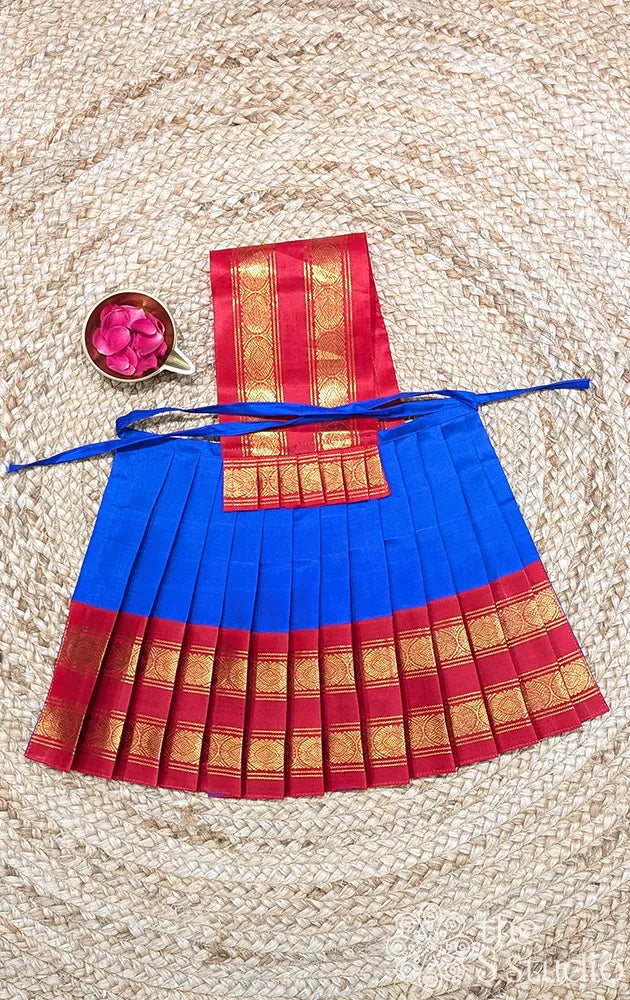 Royal blue with red rettaipet border 10 Inch goddess vasthram