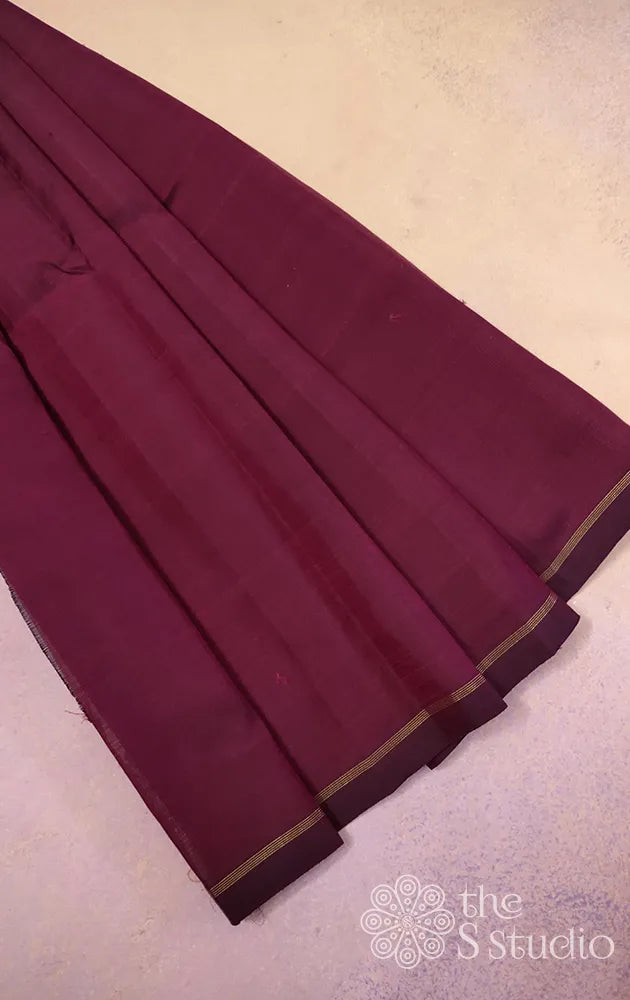Maroon kanchi silk plain blouse material