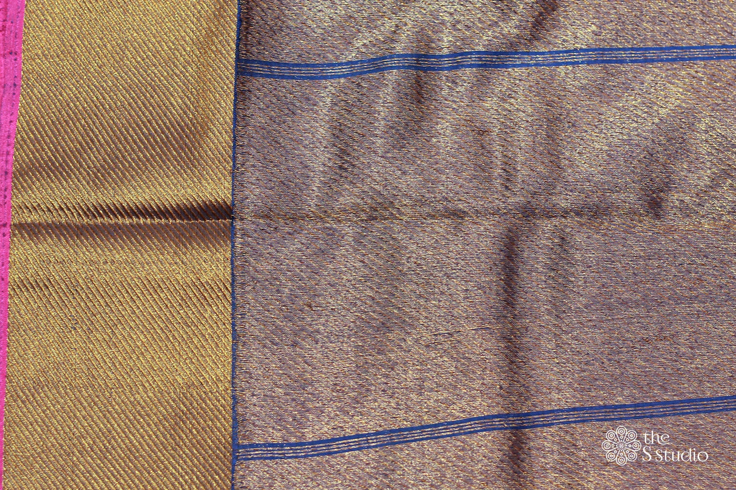 Blue banarasi silk cotton saree