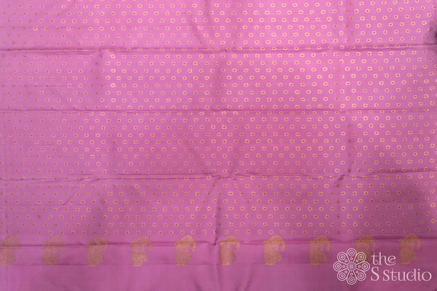 Pink and lavender partly pallu kanchi pattu saree