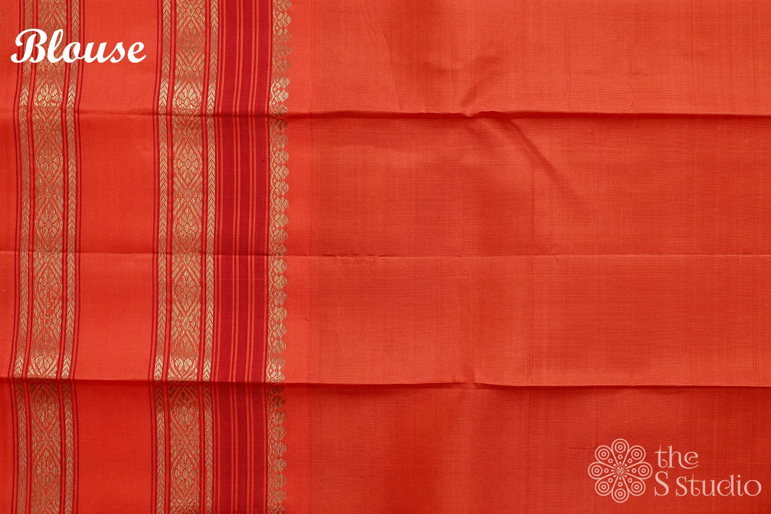 Light blue veldhari lines kanjivaram saree with orange border