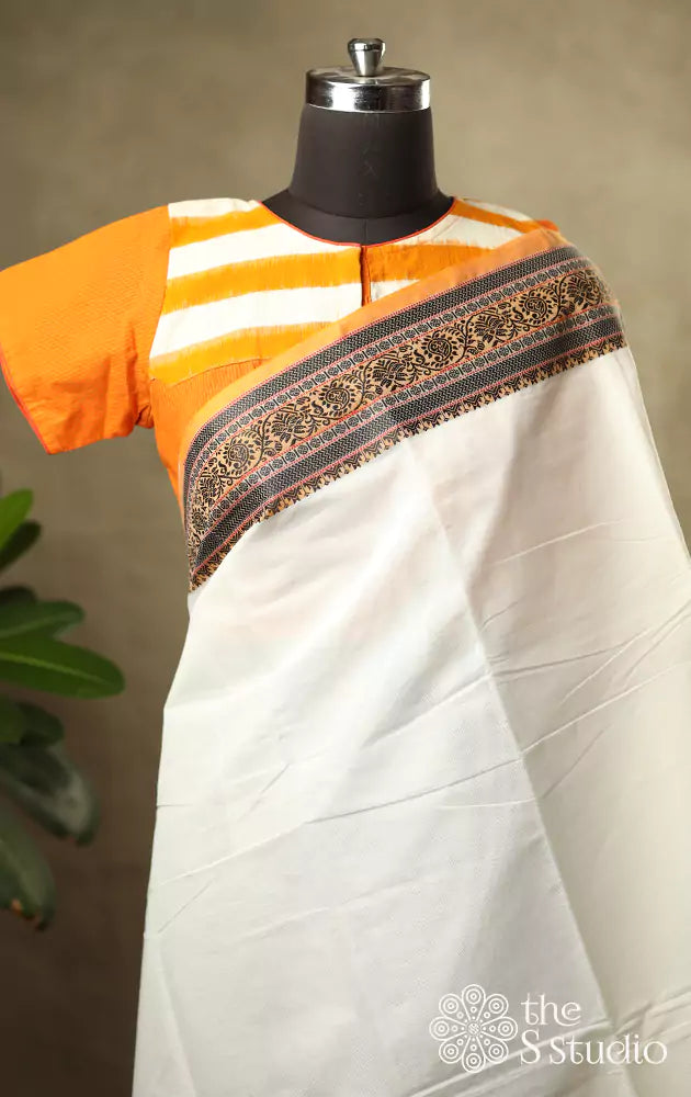 Orange cotton readymade blouse