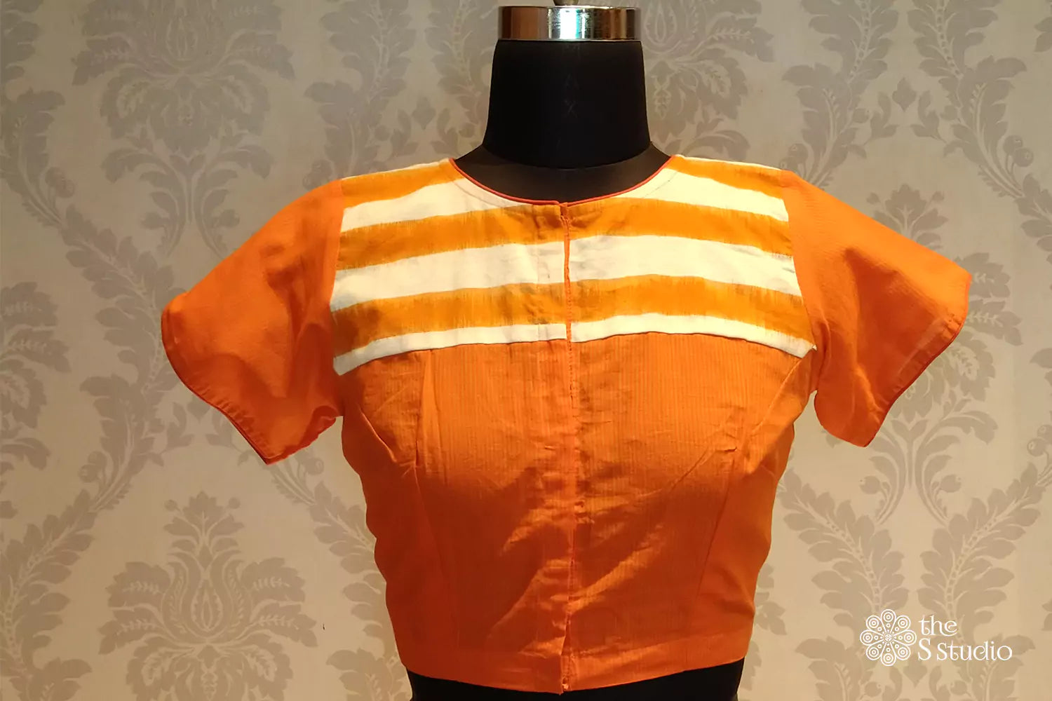 Orange cotton readymade blouse