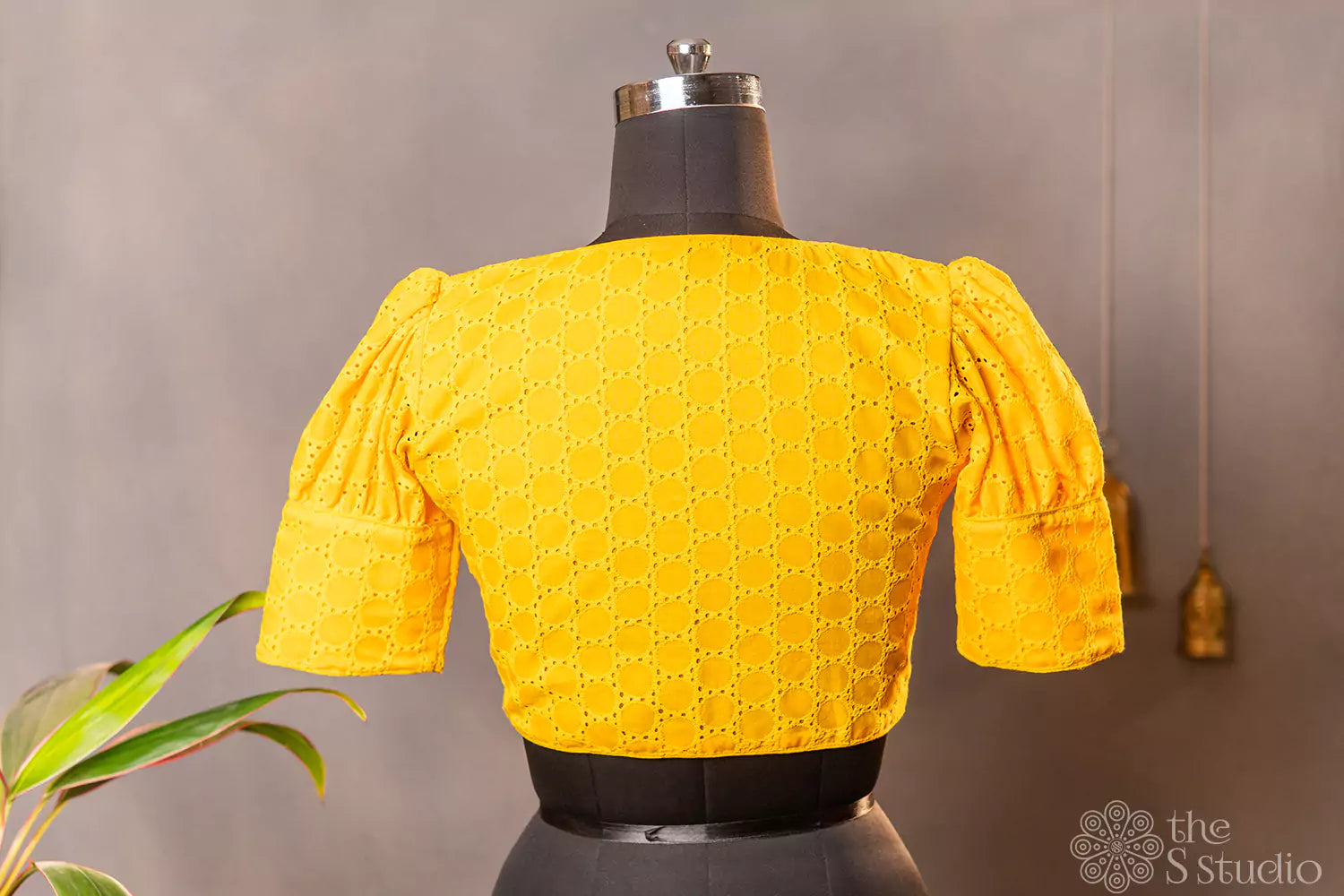 Yellow hakoba  cotton readymade blouse