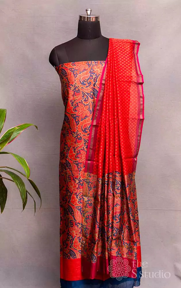 Maheshwari Silk Gotapati Work Designer Dress Materials: Embrace Elegance in  Every Stitch
