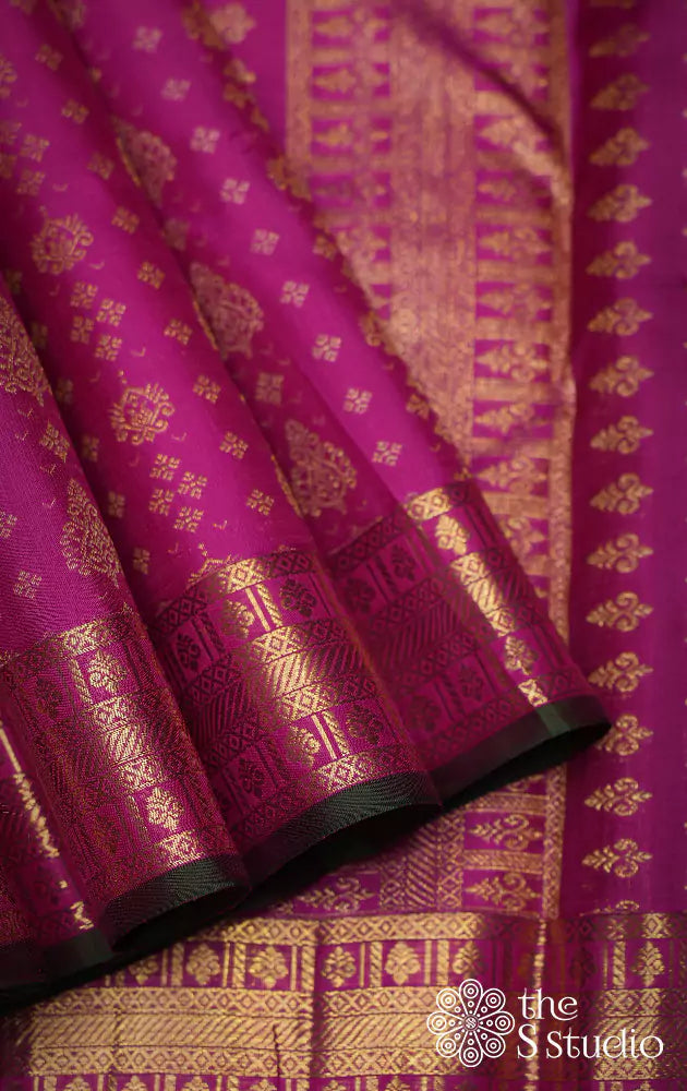 Rose bridal kanchi silk saree
