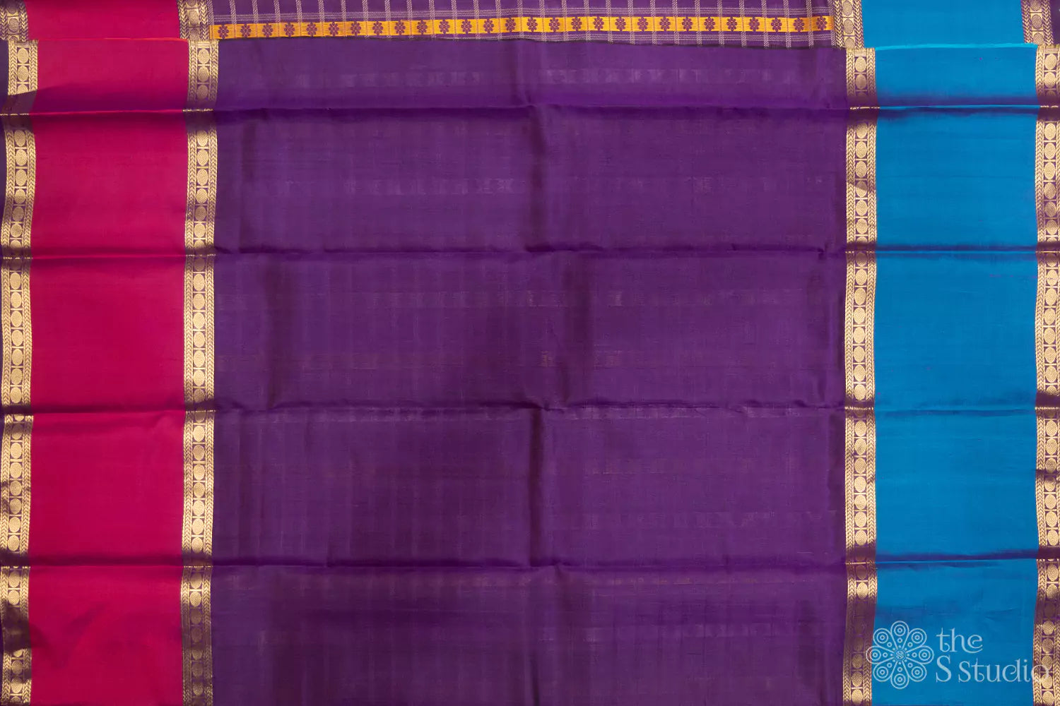 Purple aaiyram butta kanchi silk saree
