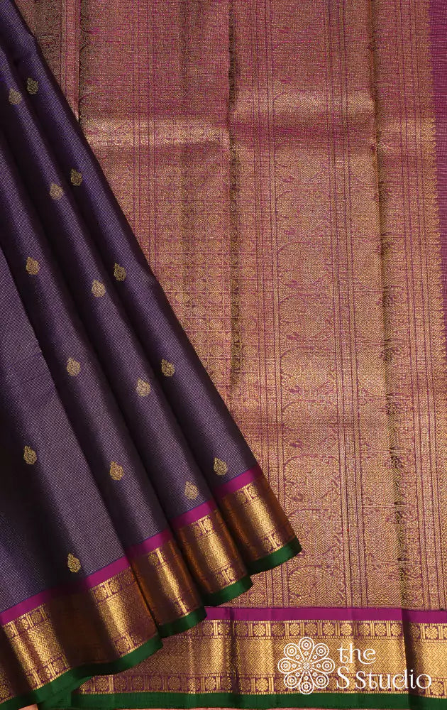 Violet vairaoosi kanchipuram silk saree