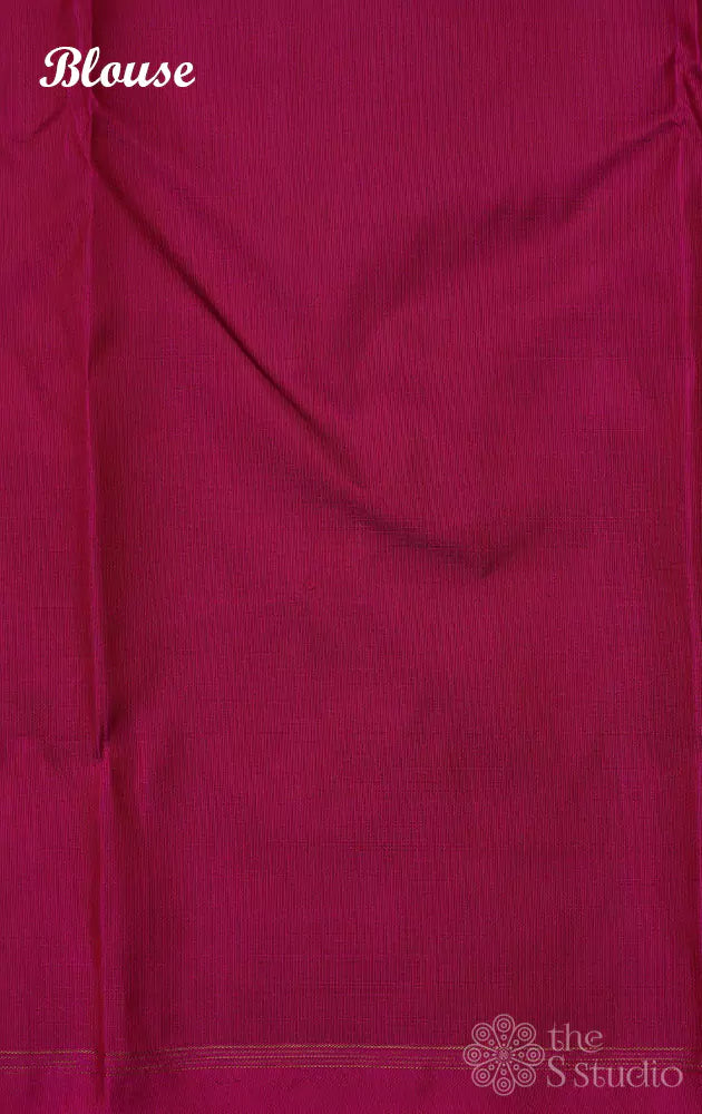 Methi green kanchi silk saree with vertical zari lines