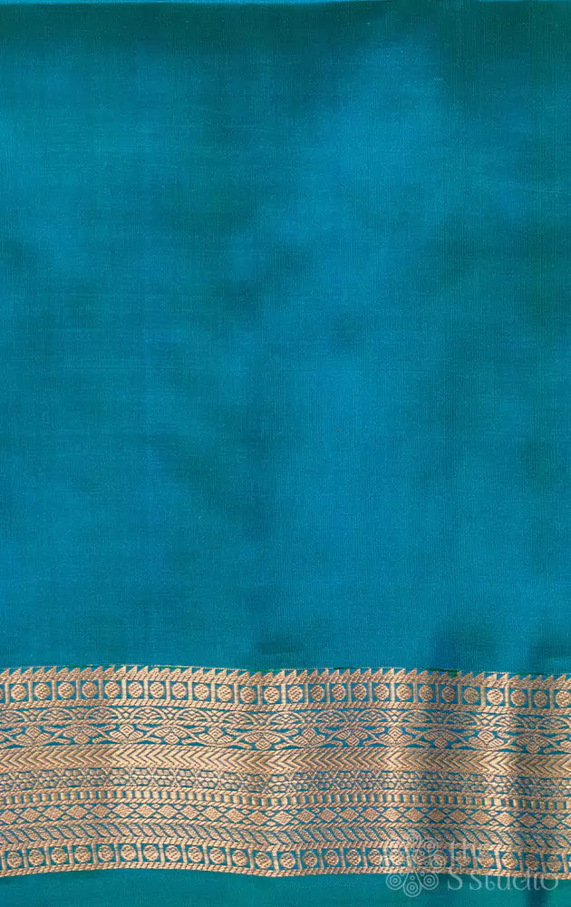 Mustard small border soft silk saree with small buttas all over