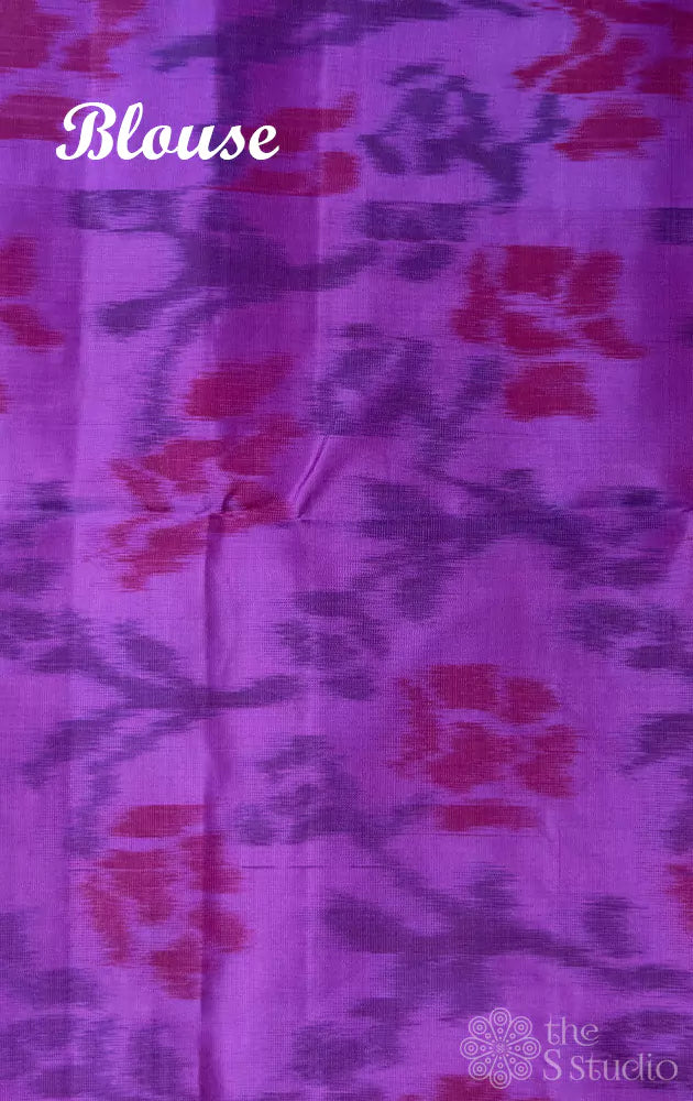Magenta soft silk saree with light violet border