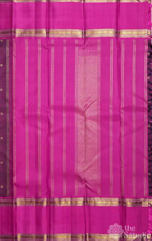 Purple kanjivaram with rettai pet border