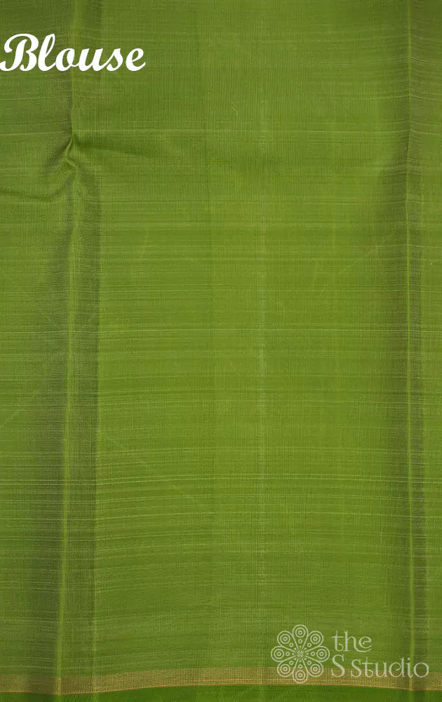 Purple thread woven kanchi silk saree with light green pallu