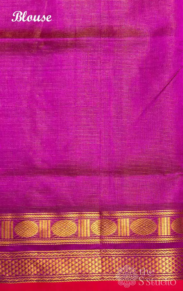 Purple vaira oosi silk cotton saree