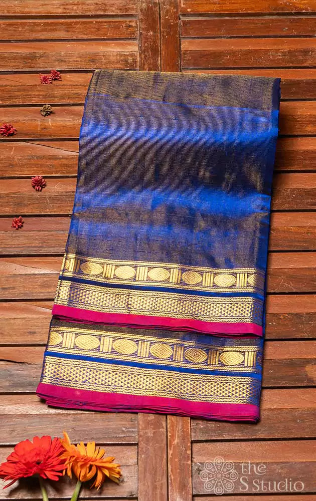 Bright blue vairaoosi silk cotton saree