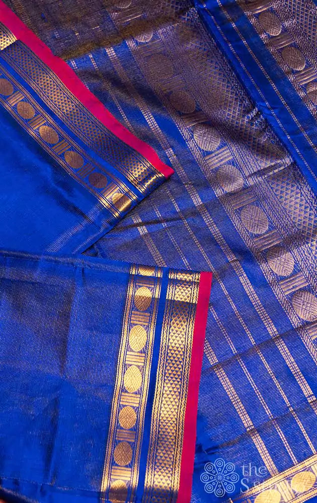 Bright blue vairaoosi silk cotton saree