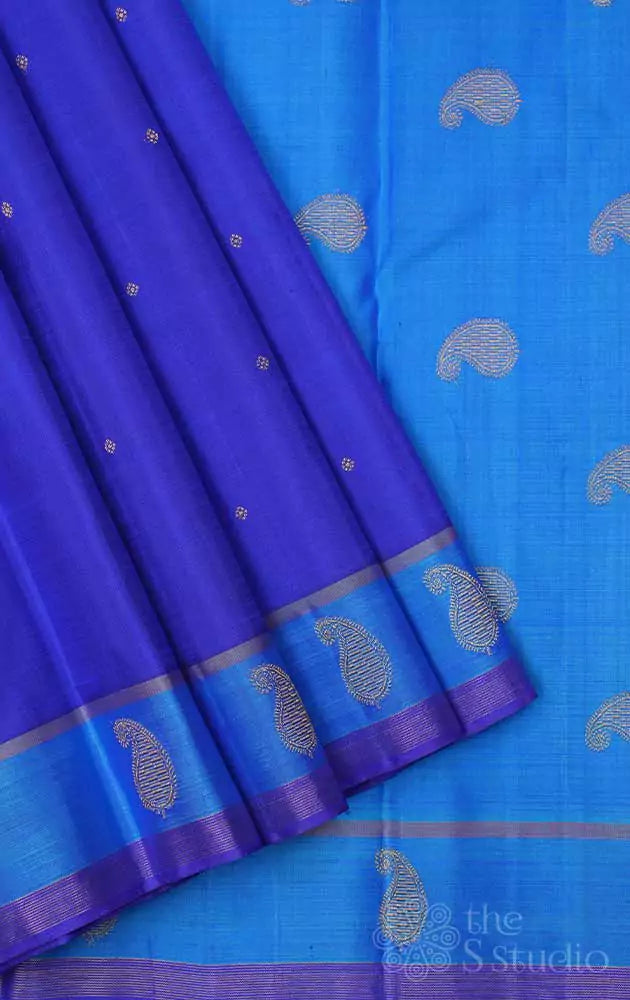 Usha Royal Blue Kanchipuram Saree – Zariknyaa
