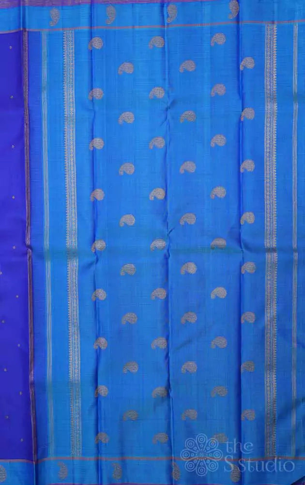 Dark Sky Blue,Dodger Blue & Flirt sambalpuri silk saree – Boyanika Odisha